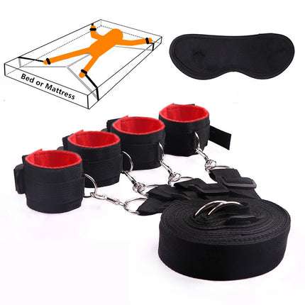 Sex Tools for BDSM Bondage Restraint Adult S&M Fetish Games Set Vibrator Handcuffs Ankle Bed Toys Kits for Couples