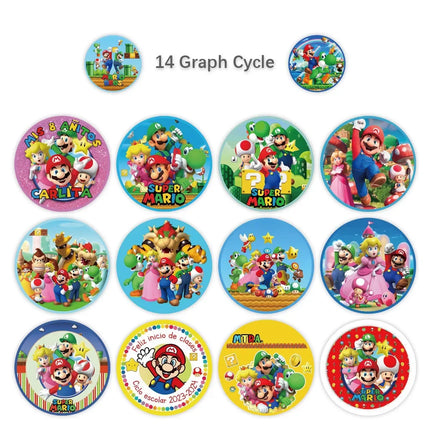 500PCS Super Mary Anime Cartoon Diy Label Luggage Graffiti Decal Mario Bros Roll Stickers Cartoon Kids Party Candy Sticker Decor