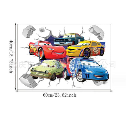 Disney Cartoon Cars Lighting McQueen 3D Wall Sticke s For Kids Room Home Bedroom PVC Decor Cartoon Movie Mural Art Decals