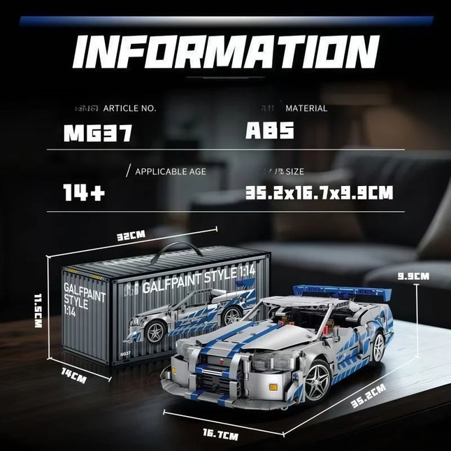 New technology racing car building blocks, creative MOC supercar building blocks, DIY model kit gifts for teenagers, boys, adult