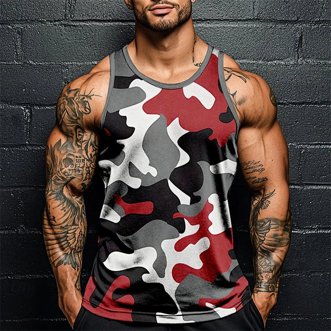 Summer Daily Exercise Men's Tank Top Camouflage Outdoor Sports Running Fitness Men's Sleeveless Tshirt Street Men's Tank Top 6xl