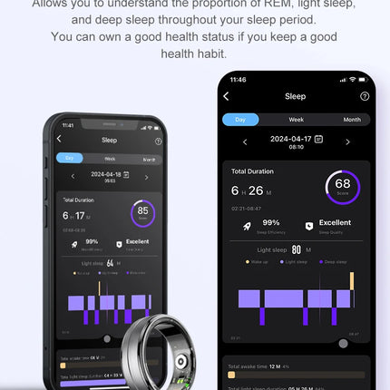 R06 Smart Ring Men Women Blood Pressure Sleep Heart Rate Health Monitor Smartring Waterproof Smart Rings Sports For Android IOS