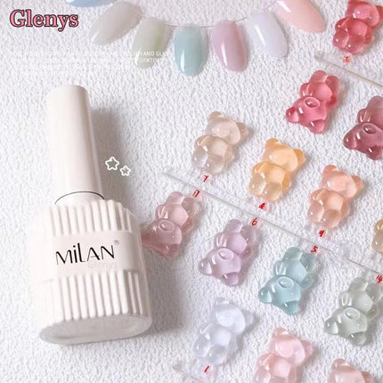 Glenys 35 color nail polish glue popular semi permanent immersion gel color card UV LED nail salon art varnish gel set