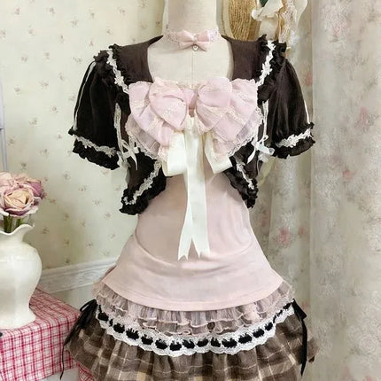 Gothic Retro Sweet Bud Mini Dress Women Harajuku Y2k Strap Dress Y2K Aesthetic Club Party Fashion Outfits