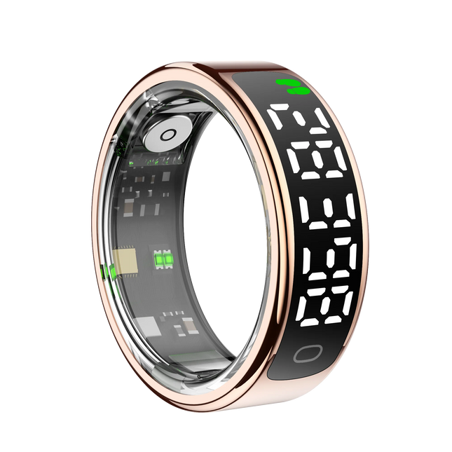 R13 Smart Ring Men Women with Charging Case,Heart Rate Blood Oxygen,Skin Temperature Monitor,5ATM Waterproof For Android iOS