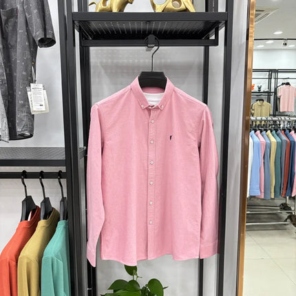 100% Cotton Corduroy Shirt - Green Long Sleeve M-4XL - Spring Autumn Slim Fit Candy Color Collection