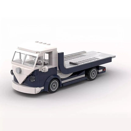Bricklink Technical Car 10220 VW T1 Trailer Fit Mini Scale Tow Truck 6 Studs Wide Vehicles Sets Building Blocks Kid Toys Gift