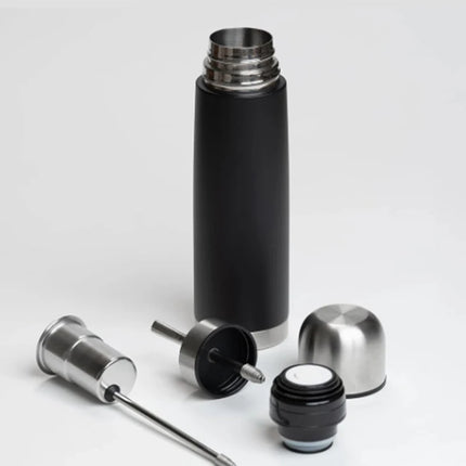 Self-Serving Stainless Steel Mate Bottle, 2-in-1 Thermal Mate Cup with Built-in Bombilla, Yerba Mate Thermos all in one