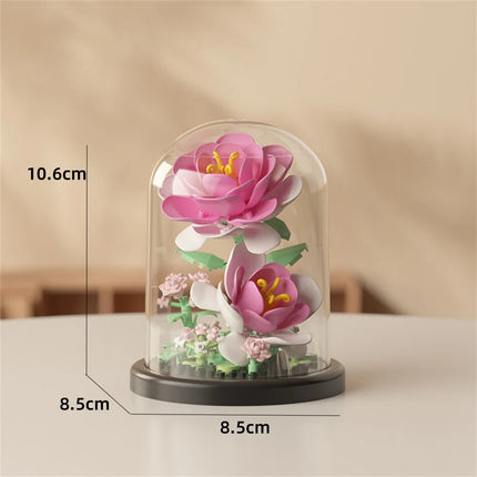 KNEW BUILT Eternal Rose Micro Mini Building Block Flower Toy-Ever-Blooming without Wither,Ideal Valentine's Day Gift for Girls