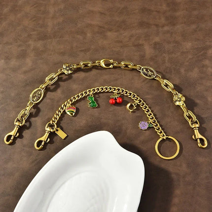 New Shining Cherry Keychain Bag Charm Colorful Fashion Car Key Chain Metal Flowers Key Ring Exquisite Gifts Souvenirs