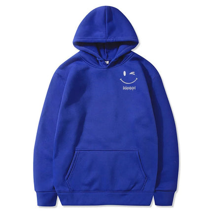 New Smiley Face Fun and Fashionable Couple Hooded Sweatshirt, Loose and Casual Hooded Sweatshirt, Running Sports Coat