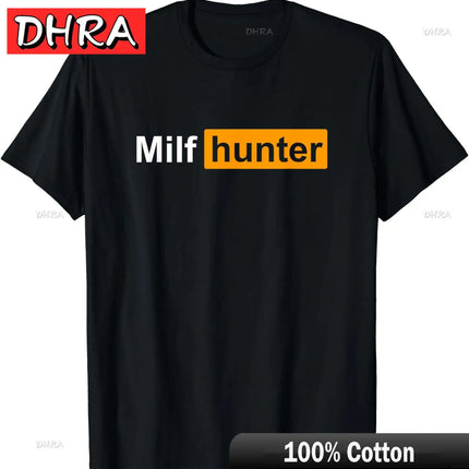 MILF Hunter | Funny Adult Humor Joke for Men Who Love Milfs T-Shirt Men Clothing Y2K Tops Graphic T Shirts Camisetas Streetwear