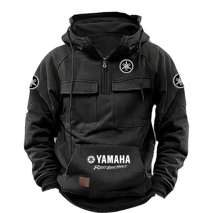 2026 Yamaha Logo Men's High Quality Multi Pocket Hoodie Coat Autumn/Winter Trendy Casual Sports Hoodie Top Hooded Sweatshirt