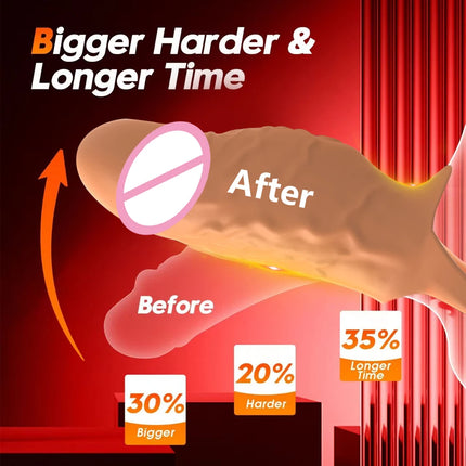 Vibrating Penis Sleeve Cock Ring G Spot Stimulate Sex Toys for Men 10 Vibration Modes Erection Trainer Delay Ejaculation Sex Toy