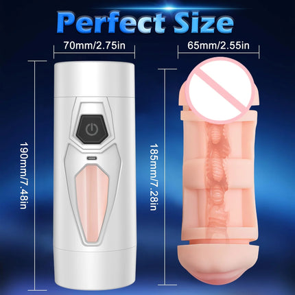 Automatic Male Mastubator Cup Double Headed Penis Blowjob Vibration Channels Realistic Vaginia Pocket Pussy Sex Toys for Man