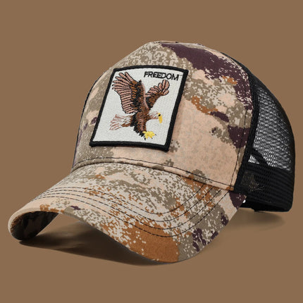 Unisex Trucker Cap with Eagle Embroidery & Applique - Suitable for Daily Casual Wear, Sports and Sun Protection