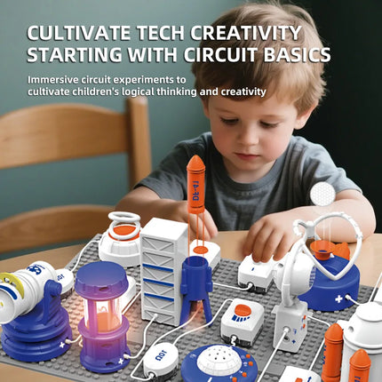 Children's Science Experiment Set Electronic Building Blocks Physics Circuit Assembly Educational Learning Toy Gift