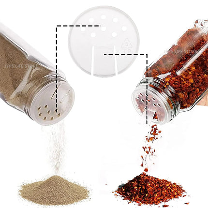 12Pcs Glass Spice Jars with Metal Lids Salt Pepper Shaker Spice Seasoning Containers Spice Organizer Kitchen Spice Jar Set 120ML