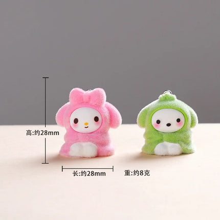6/60PCS Cute Plush Keychain Pendant Resin Doll Bag Hanging Jewelry DIY Jewelry Accessories