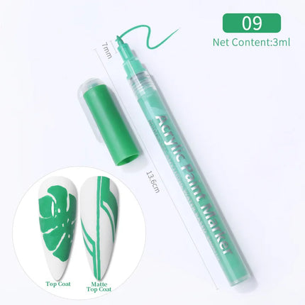 Nail Art Drawing Pen Graffiti Nail Acrylic Pen Waterproof Painting Liner DIY 3D Abstract Line Nail Art Beauty Tool Manicure