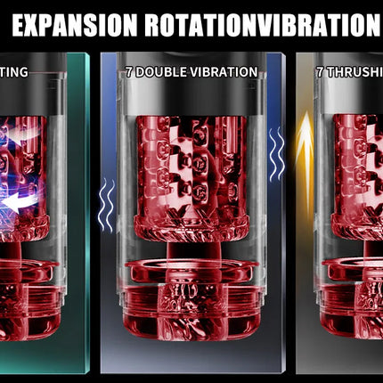 APP LED Automatic Male Masturbator Cup 7 Sucking Rotating Licking Thusting Modes Pocket Pussy Stroker Blowjob Sex Toys For Men