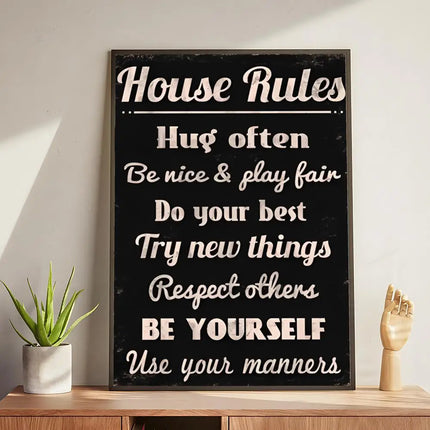 house rules Poster Modern and Elegant Wall Stickers for Home Decor Living Room Dormitory Wall Art