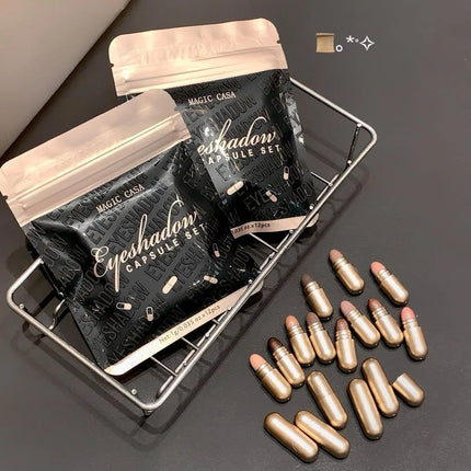 MAGIC CASA 12 Color Capsule Eyeshadow Set Highlighting and Crouching Eyeshadow Non-Smudging Eye Contour Set