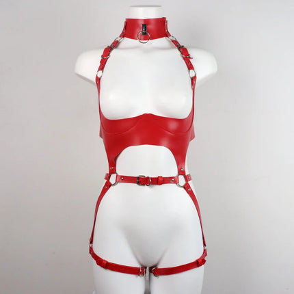 Women Sexy Sex Bondage Body Harness Belt Pu Leather Lingerie Bdsm Thigh Garter Belt Gothic Clothing Festival Rave Outfit
