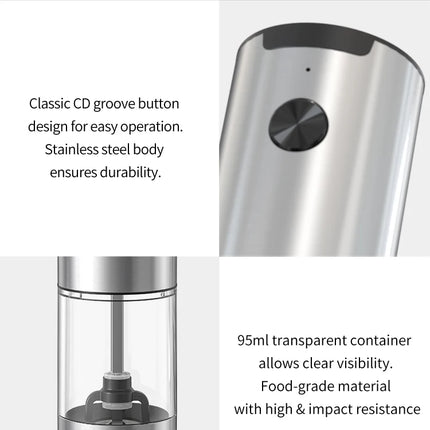 Electric Salt And Pepper Grinder With Adjustable Coarseness Refillable Mills Battery Powered Pepper Grinder Kitchen Gadget Tool