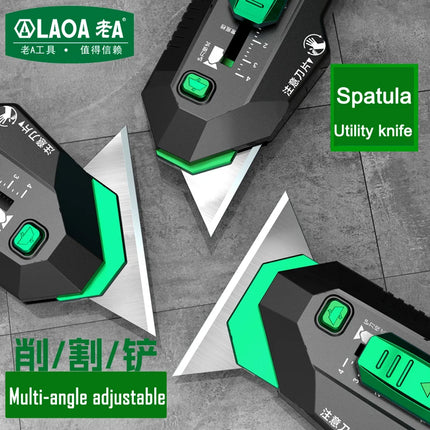 LAOA Four-speed multifunctional deformation utility knife wallpaper knife heavy-duty thickened household cutting shovel scraper