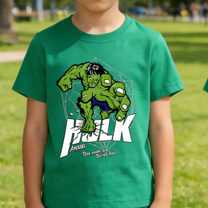 Marvel Hulk Cartoon Anime Printing Boy Clothing Tops Summer Fashion Children's T-Shirt Parent-Child Cotton T-shirt Women Men Top