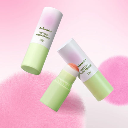 Soft Fog Blush Stick Face Blusher Patting Powder Blusher for Cheeks Cute Korean Style Waterproof Blush Sponge Brush Head 3Colors
