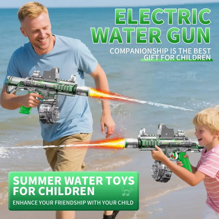 M416 Led Simulation Fire Electric Water Guns for Children Large Capacity Automatic Continuous Water Gun Kids Summer Outdoor Toys