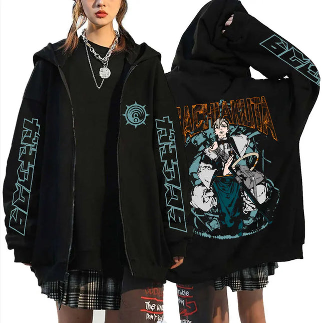Anime Gachiakuta Zanka Merch Zipper Hoodie Men Fashion Cosplay Oversized Zip Up Jacket Unisex Fleece Cotton Zip Up Sweatshirts