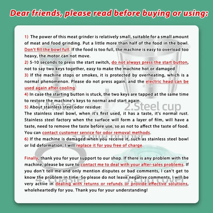 3L Portable Household Meat Mincer Grinder Vegetable Food Processor Chopper Kitchen Multifunction Stainless Steel Slicer Machine