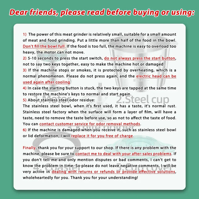 3L Portable Household Meat Mincer Grinder Vegetable Food Processor Chopper Kitchen Multifunction Stainless Steel Slicer Machine
