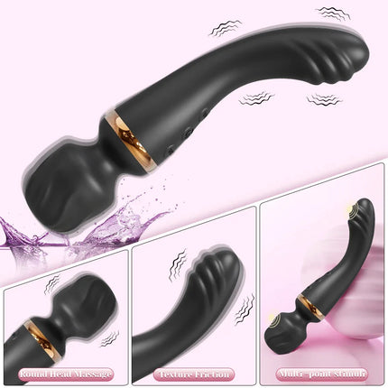 AV Magic Wand Heating Dildo Vibrator for Women Nipple Vagina Clitoris Stimulator Massager Couple Masturbation Adult Sex Toys