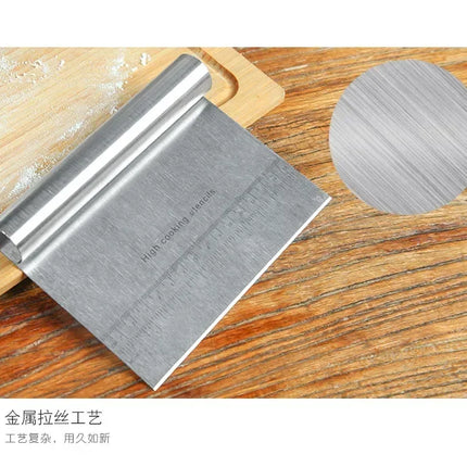 Stainless Steel Pastry Spatulas Cutter With Scale Pizza Dough Scraper Fondant Cake Decoration Tools Baking Kitchen Accessories