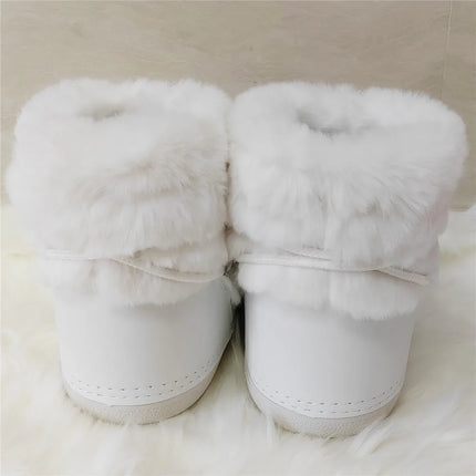 2025 Winter Ankle Boots for Women Platform Antiskid Waterproof Ski Boots Luxury Fluffy Furry Fur Boots Woman's Ankle Booties