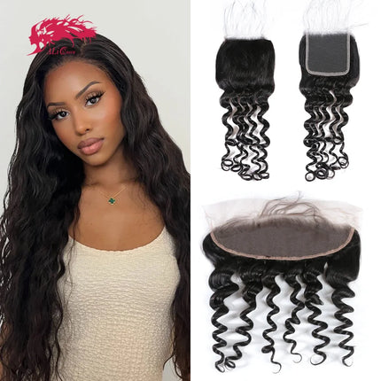 Ali Queen Hair Natural Wave 2x6 4x4 5x5 HD Lace Closure Human Hair Frontal Lace Only 13x6 Brazilian Raw Virgin Hair hd closure