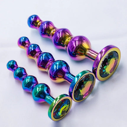 Metal Anal Plug Prostate Massager Anal Beads Butt Plug Metal Dildo G-spot Stimulating Sex Toys for Men and Women But Plug