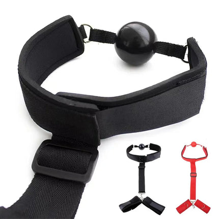 Adult Bondage Gear SM Back Handcuff Restraint Set Mouth Gag Slave Play Sextoy Bondage Kit for Adult Gear Adult Couple Woman 18+