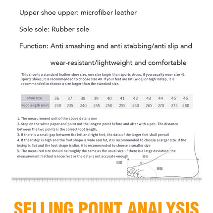 Construction Safety Shoes Men Waterproof Work Boots Anti-smash Steel Toe Shoes Puncture-Proof Indestructible Shoes Safety Shoes