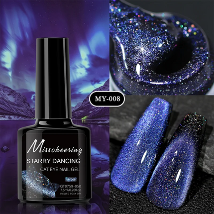 Romantic Galaxy Cat Eye Gel Nail Polish Semi-permanent Glitter Soak Off UV Holographic Magnetic Rainbow Gel for Nail Manicure