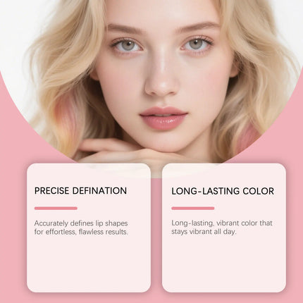 High Pigment Lip Liner Pencil Waterproof & Long-Lasting Lip Liner Defining Lip Shape Creamy & Smooth Lip Pencil Plumping Effect