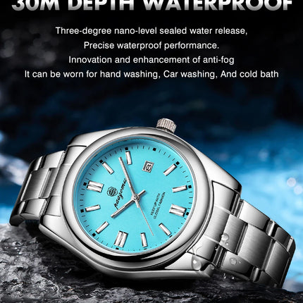 PAAZOMU Fashion Round Quartz Man Clock Waterproof Luminous Date Stainless Steel Watches For Men Luxury Business Men Wristwatch