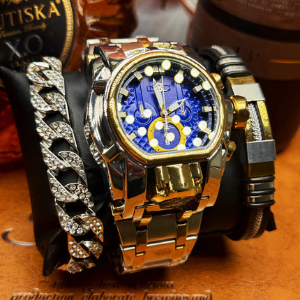 Clown Series Guide Ball Punk Quirky Men's Personality Watch, Fashionable Youth Trendy Gold Steel Luminous Watch, Trendy Gift Watch, the Best Gift for Him
