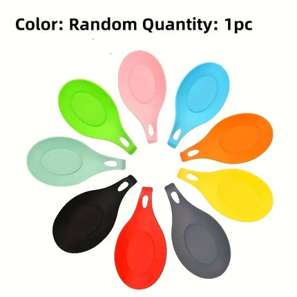 1PC Random color rubber spoon rack scraper rack heat-resistant kitchen utensil pad tray kitchen tool