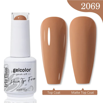 Arte Clavo Red Brown Gel Nail Polish 15ml Autumn Series Base Top Coat Soak Off UV Gel Semi Permanent Varnishes Design Nail Art