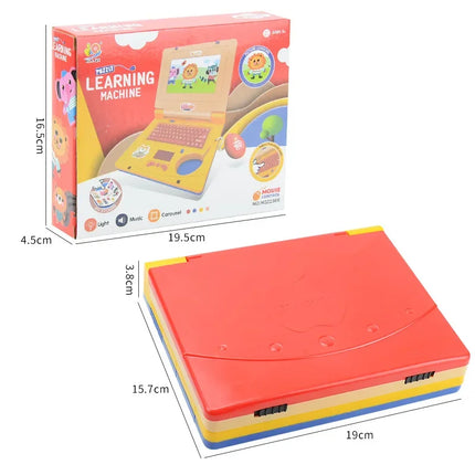 Toddler Puzzle Learning Machine Cartoon Fake Laptop with Light Music Mouse Simulation Computer Enlightening Toys Birthday Gifts